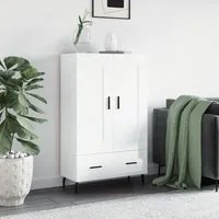 Credenza Bianco Lucido 69,5x31x115 cm in Legno Multistrato 830342