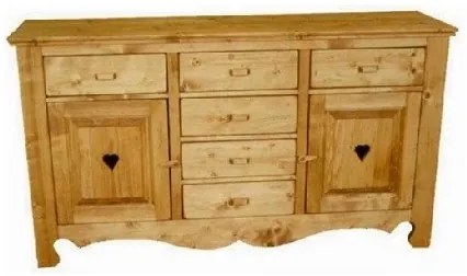 Base credenza 2 ante con cuore e 6 cassetti - LM-C10