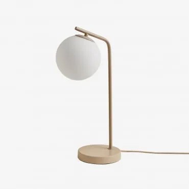 Lampada Da Tavolo Alligier In Metallo E Vetro Nude Beige - Sklum