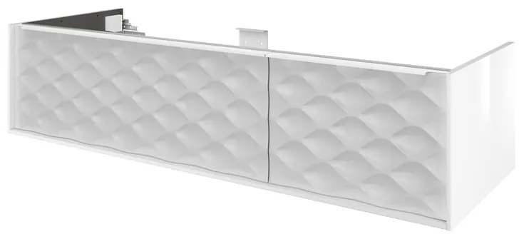 Mobile da bagno sospeso sotto lavabo L 135 x H 32 x P 48 cm bianco laccato lucido, 1 cassetto SENSEA Neo