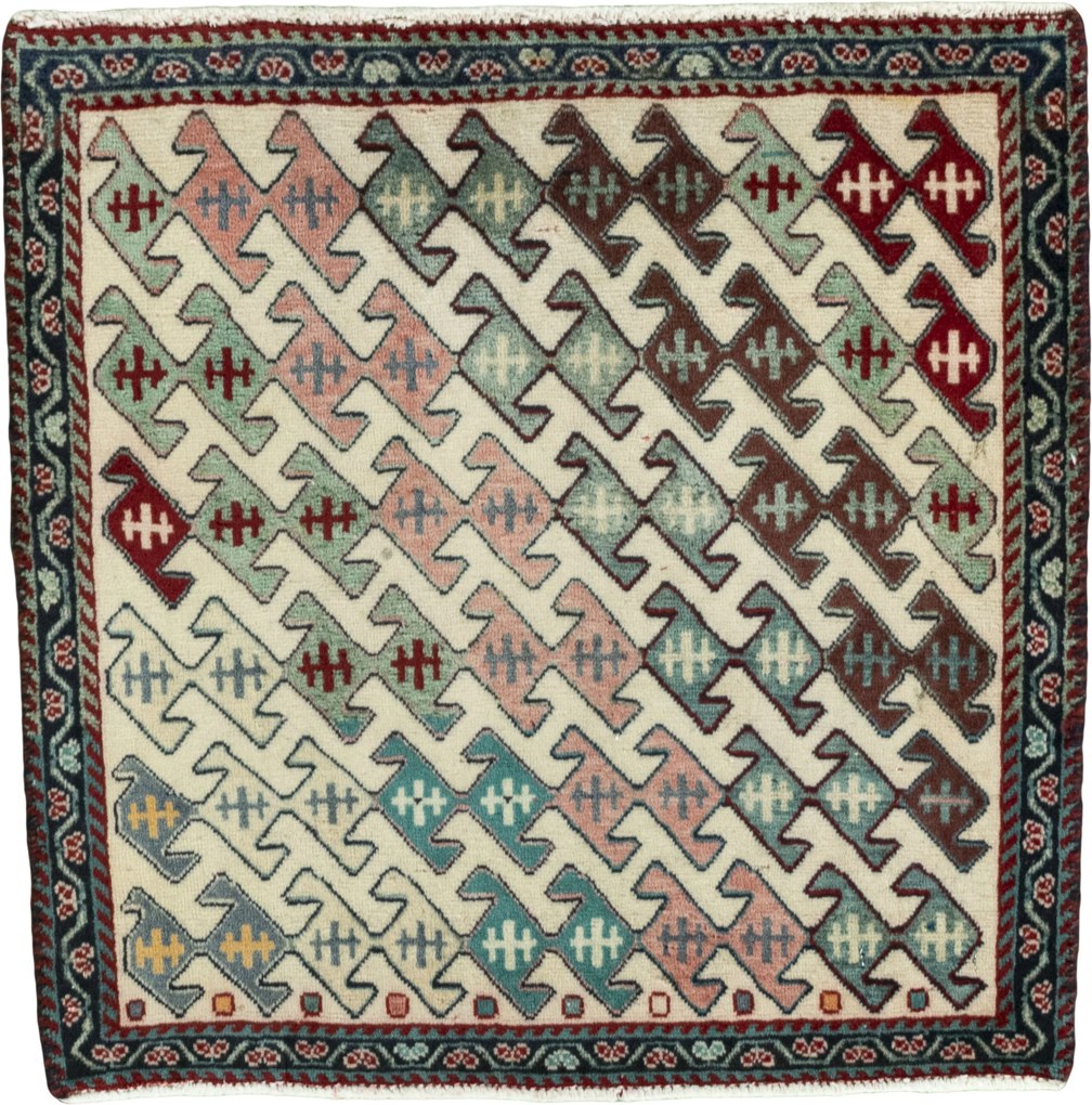 Shiraz Tappeto 60x60 Beige (Iran) Annodato A Mano