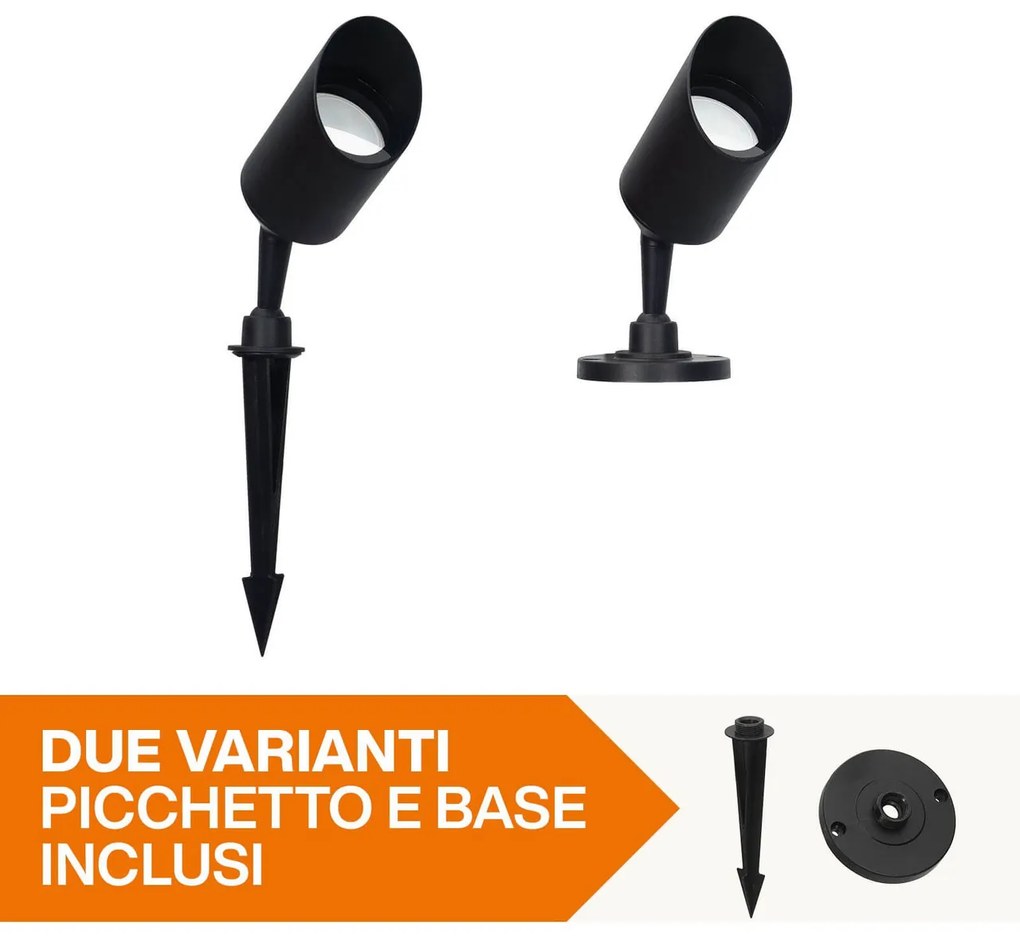 Faretto a Picchetto GU10 da Giardino Doppia Base