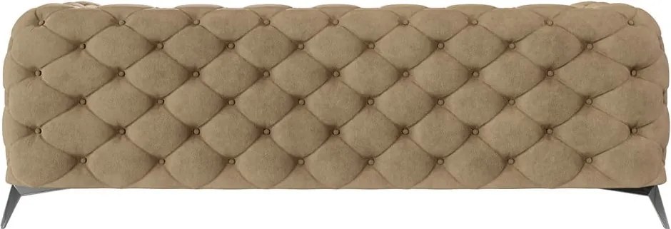 Divano marrone chiaro con rivestimento in velluto 225 cm Chelsea – Ropez