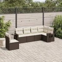 Set Divano da Giardino 6 pz con Cuscini Marrone in Polyrattancod mxl 90273