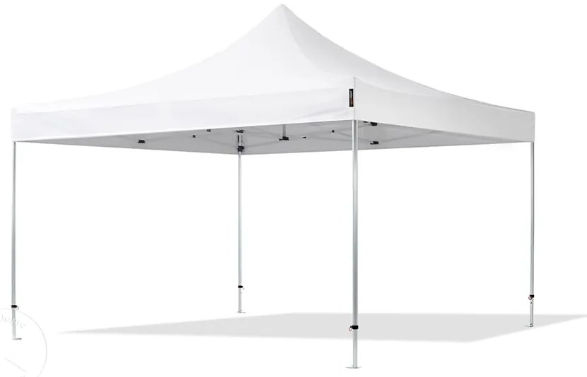 TOOLPORT 4x4m gazebo pieghevole PES con laterali (finestre panoramiche), PROFESSIONAL alluminio, bianco - (600176)