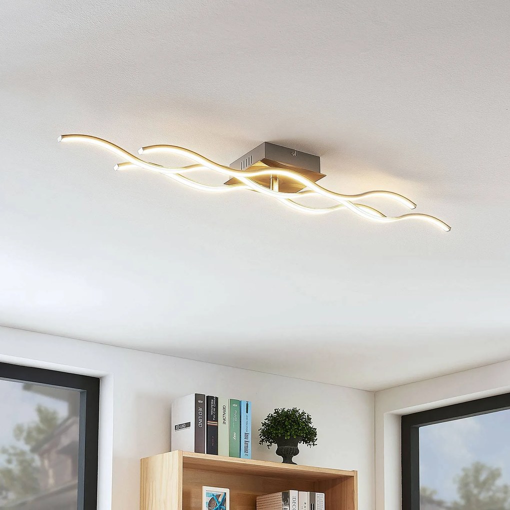 Plafoniera LED Lindby Safia, 99 cm, 3 luci, alluminio