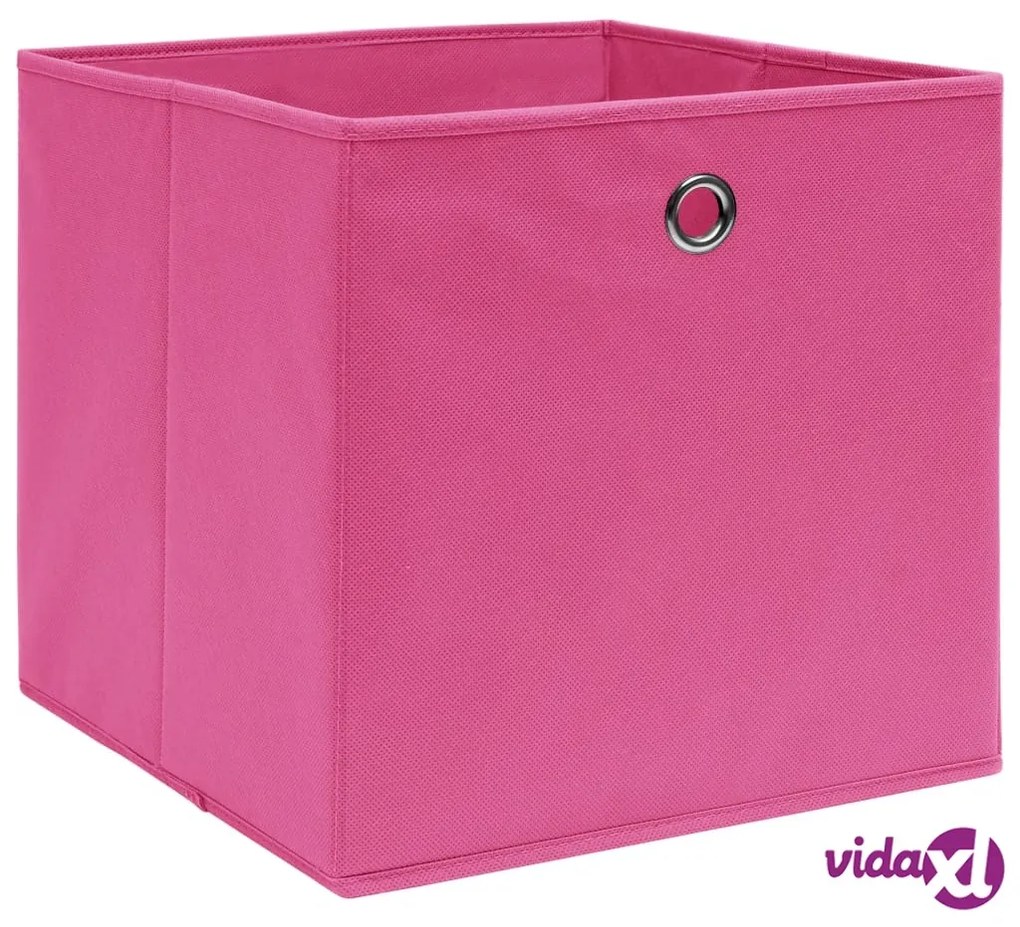 vidaXL Contenitori 10 pz in Tessuto non Tessuto 28x28x28 cm Rosa