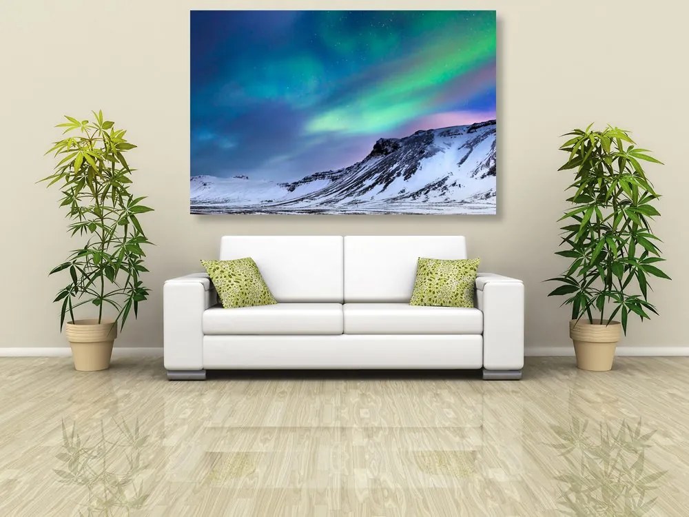 Quadro su tela – Aurora boreale norvegese