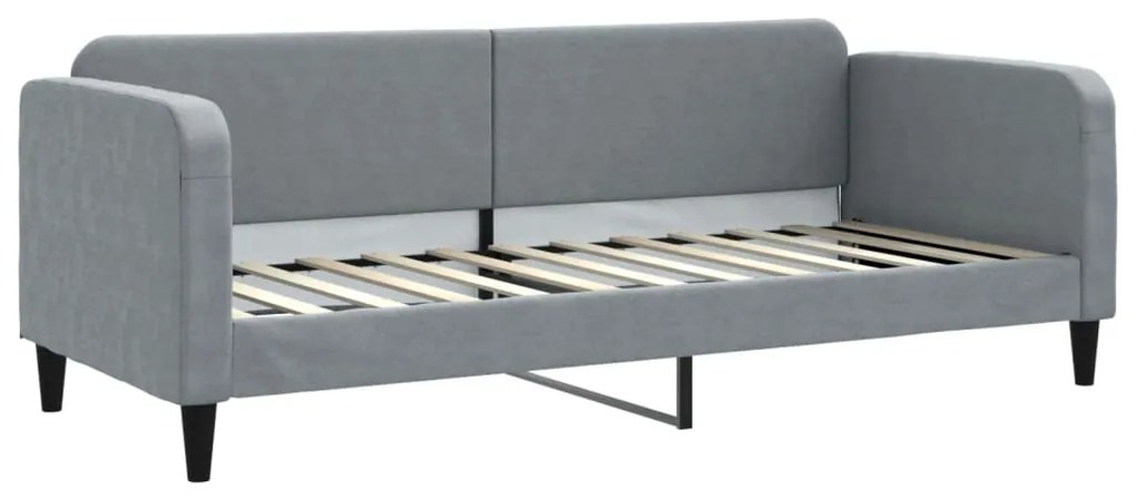 Letto da giorno grigio chiaro 80x200 cm in tessuto