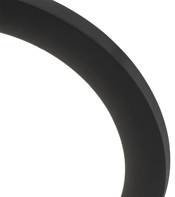 Plafoniera nera 22,5 cm rotonda con LED dimmerabile a 3 livelli - Steve