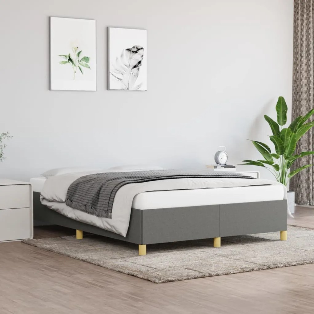 Giroletto Senza Materasso Grigio Scuro 140x200 Cm Tessuto /