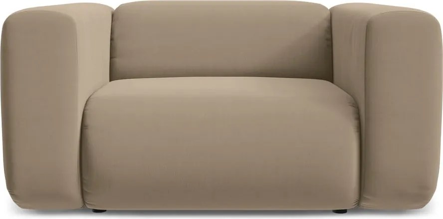 Poltrona beige con rivestimento in velluto Ekahi – Makamii