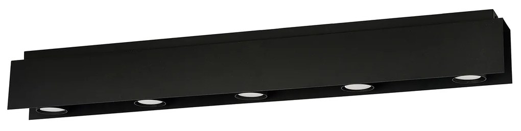 Plafoniera Moderna 5 Luci Cassiopea In Acciaio Nero