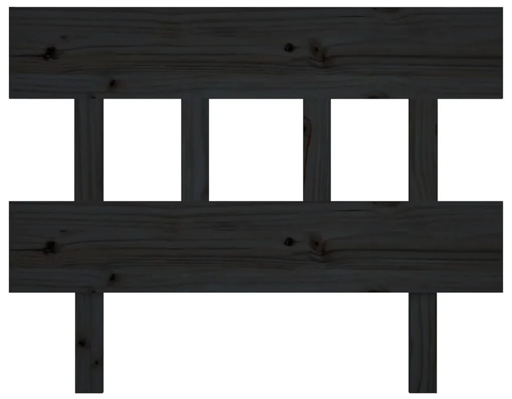 Testiera per letto nera 78,5x3x81 cm legno massello di pino