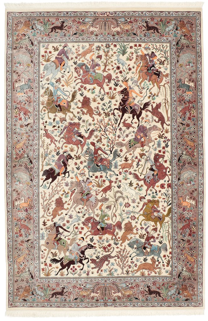 Ghom Tappeto 140 x 210 (Iran) Annodato A Mano