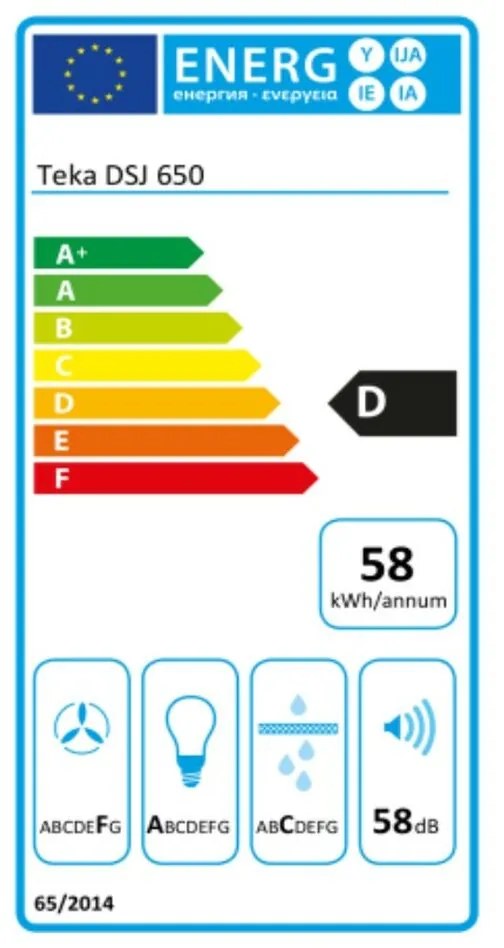 Cappa Classica Teka 60 cm 401 m3/h D Nero in metallo Argentato Acciaio Acero inoxidable