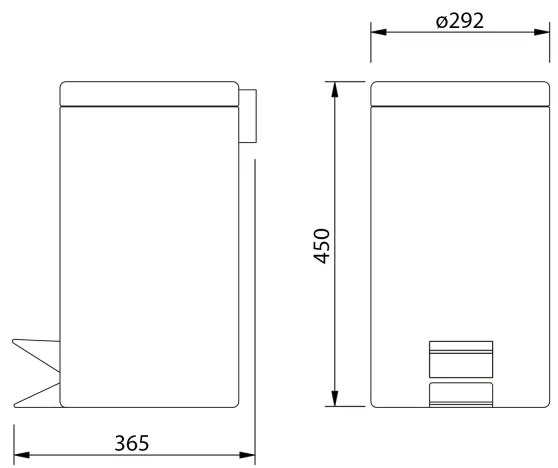 Aqualine - Cestino dei rifiuti SIMPLE LINE 20 l lucido acciaio inossidabile