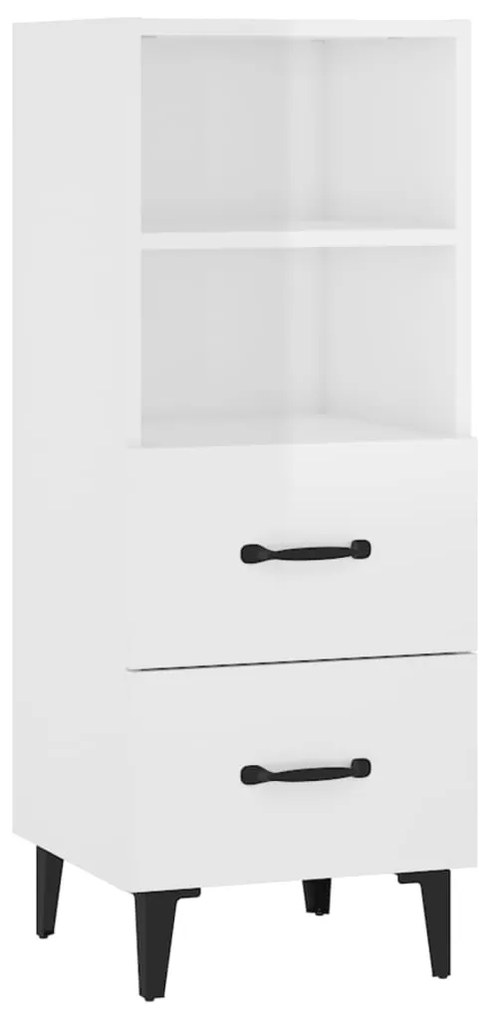 Credenza 34,5x34x90 cm in legno multistrato bianco lucido