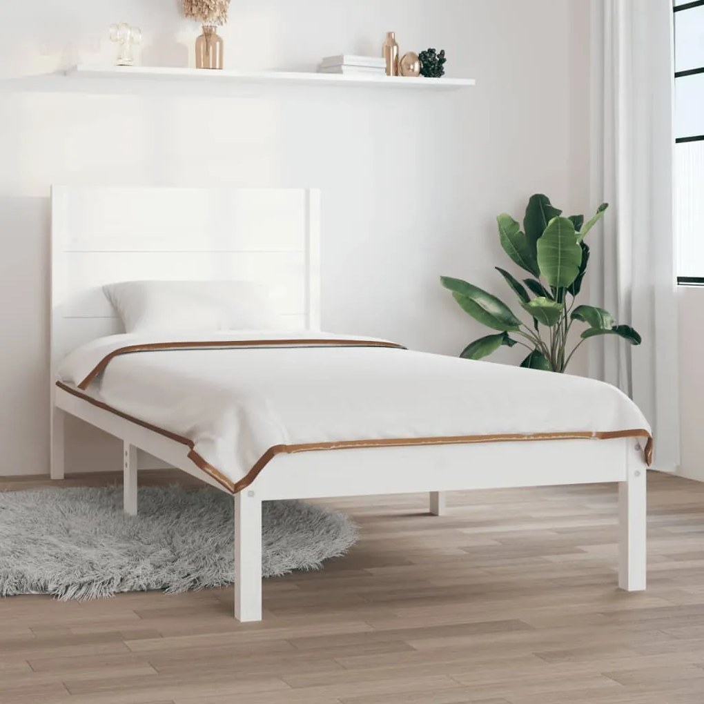 Giroletto Bianco İn Legno Massello 75x190 Cm Small Single /