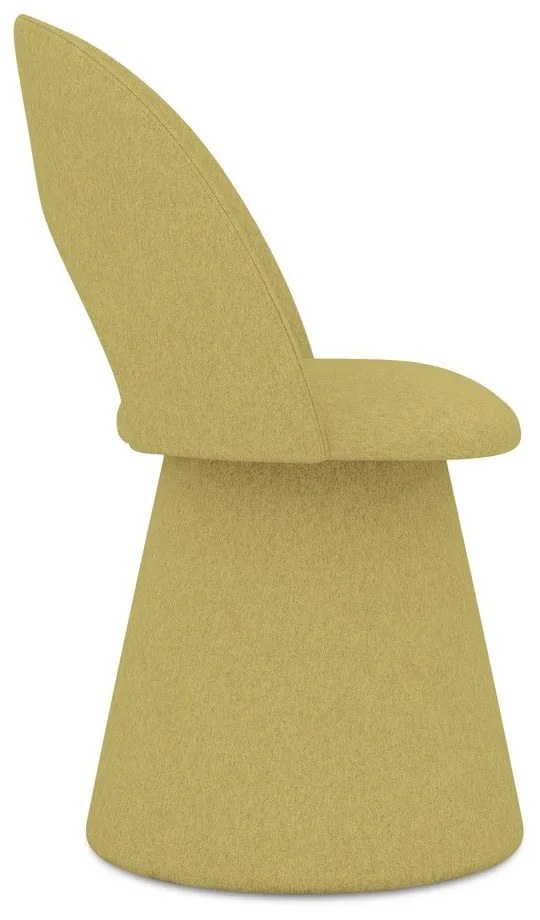 Sedia da pranzo gialla in imbottito Kalo – Makamii