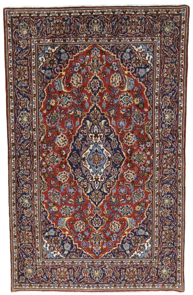 Kashan Tappeto 100 x 170 Rosso (Iran) Annodato A Mano