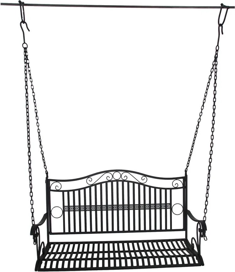 Dondolo sospeso da giardino in metallo nero Cumbal - Garden Pleasure