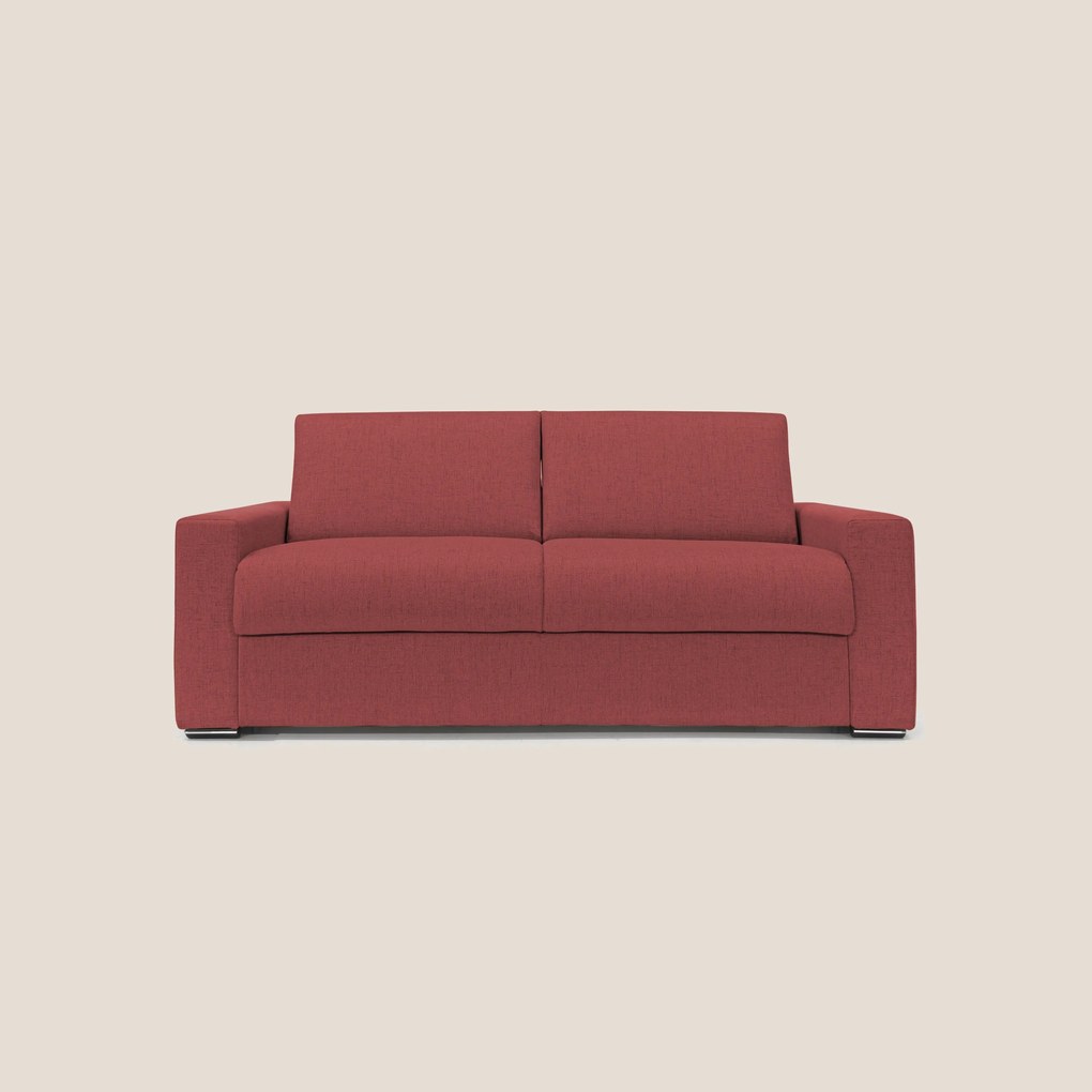 Nixon Divano letto matrimoniale con materasso 20 cm in tessuto impermeabile T03 rosso