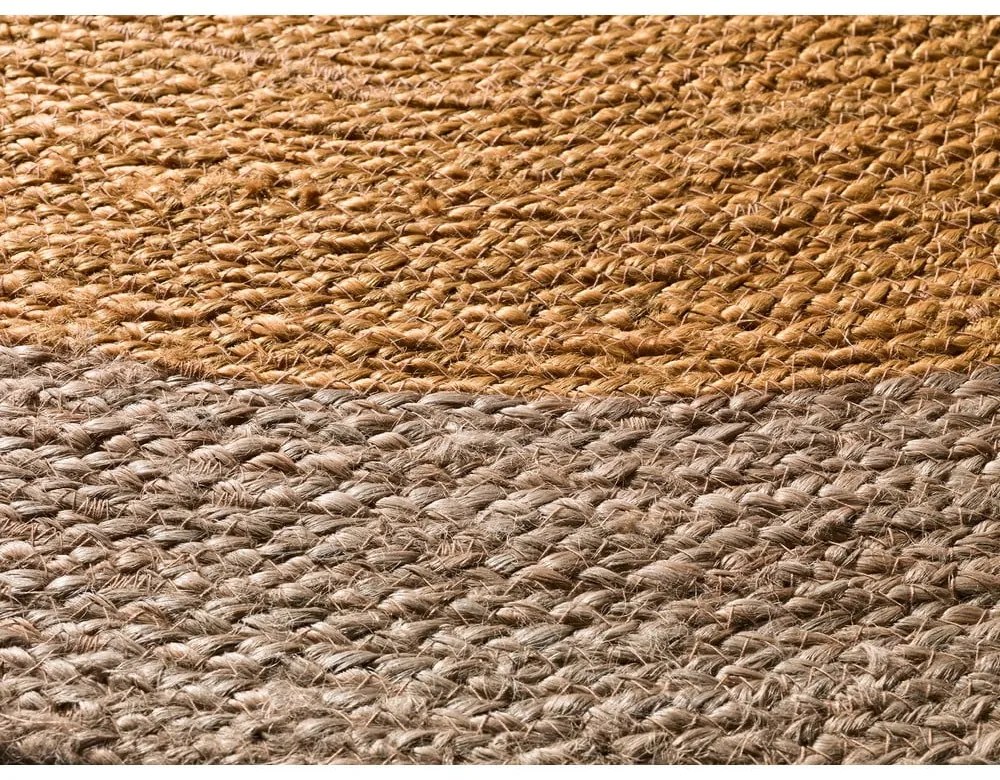 Tappeto rotondo color senape/di colore naturale in iuta ø 120 cm Mahon – Universal