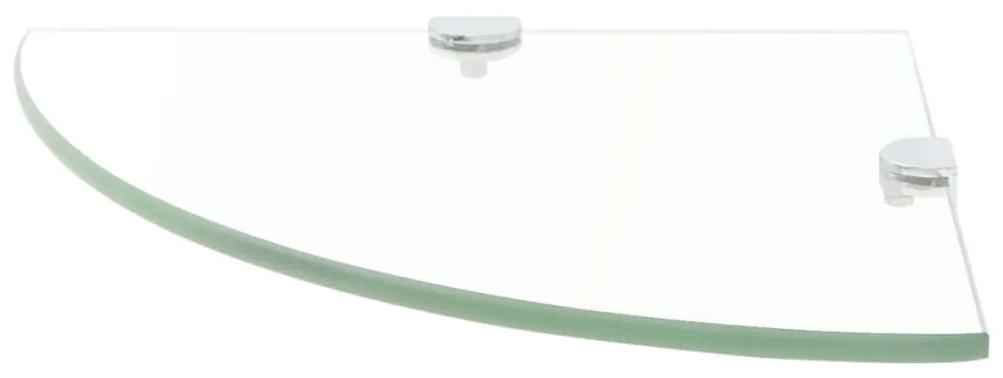 Scaffali angolari 2 pz supporti cromati e vetro 35x35 cm