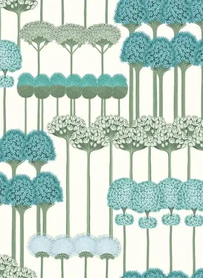 Stauden Tapete Allium von Cole and Son - Teal & White