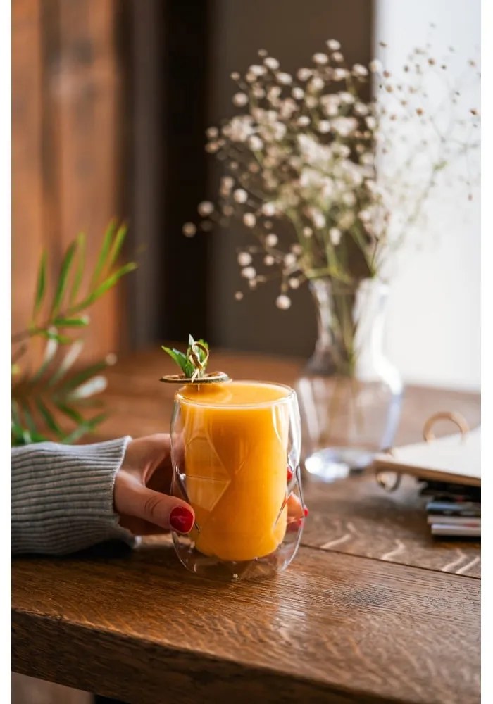 Set di 2 bicchieri da latte a doppia parete, 250 ml Geo - Vialli Design