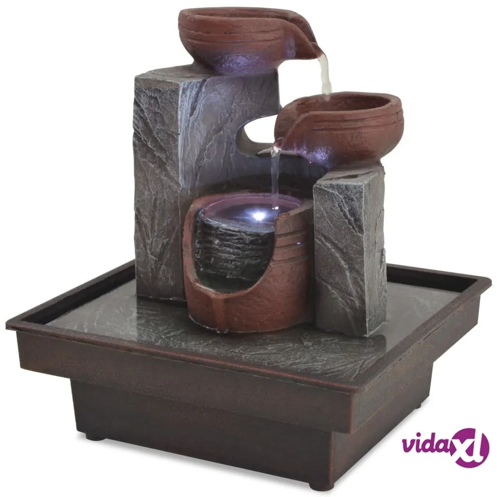 vidaXL Fontana da Interni con Luce a LED in Poliresina