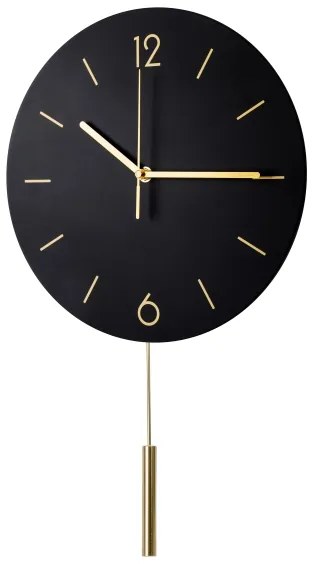 Orologio da parete con pendolo Ø 30 cm 1xAA nero/oro