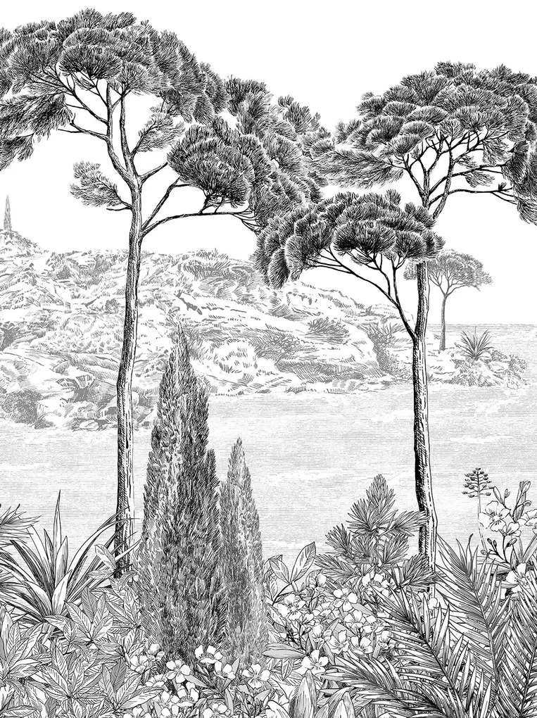 Isidore Leroy Carta da parati panoramica Peninsule - Panel B