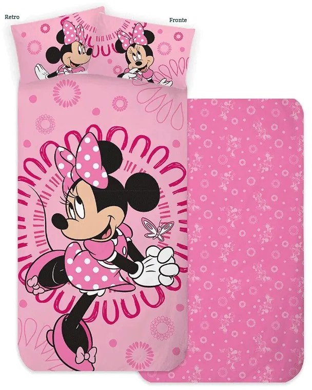 Completo letto singolo Minnie Disney in cotone