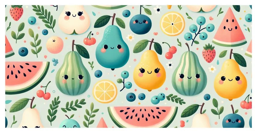 Quadro su tela – Frutta succosa con sorriso