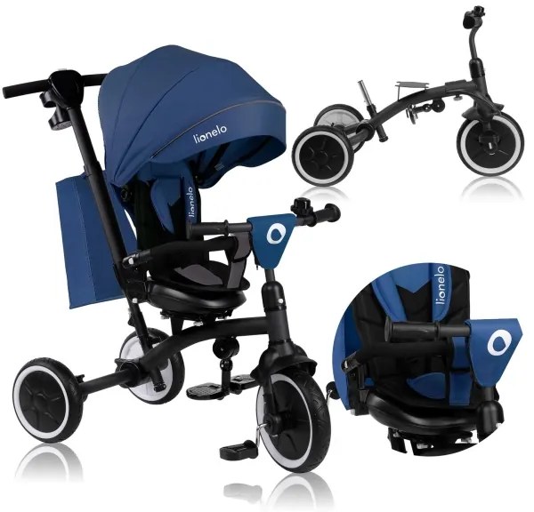 Lionelo - Triciclo per bambini TRIS PLUS Blu Denim