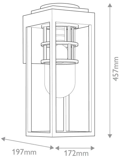 Kichler KL-HONE-M-BKT - Applique da esterno HONE M 1xE27/60W/230V IP44