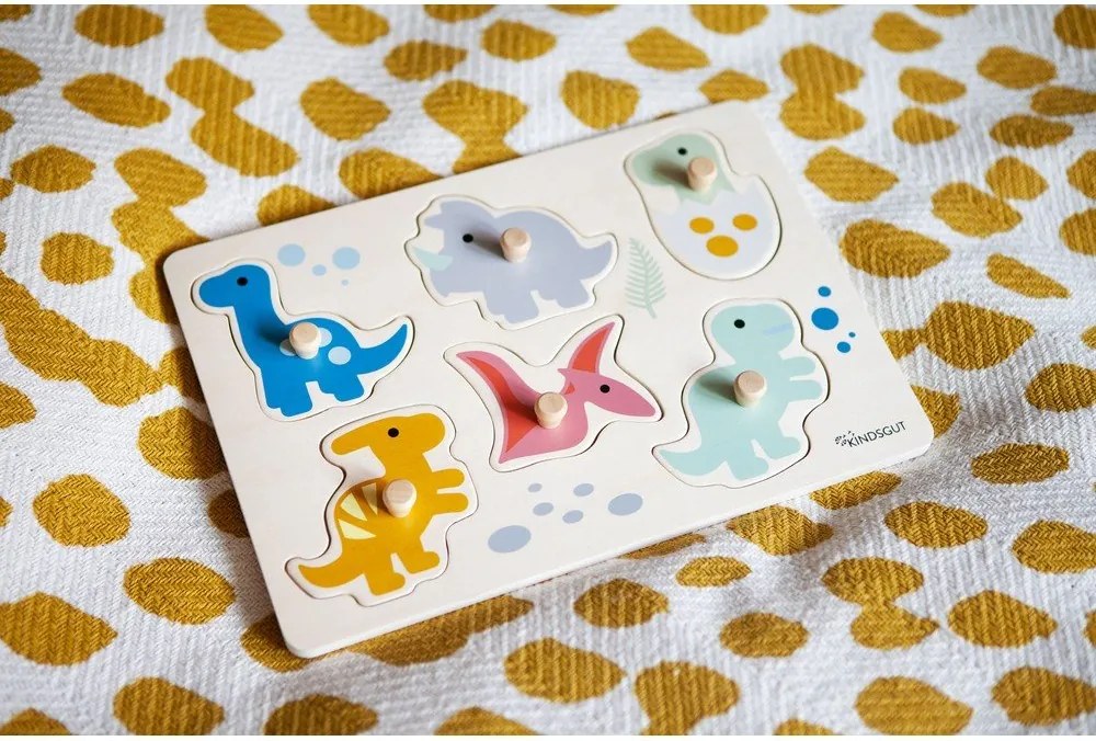Puzzle in legno (6 pezzi) Dinosaurs - Kindsgut