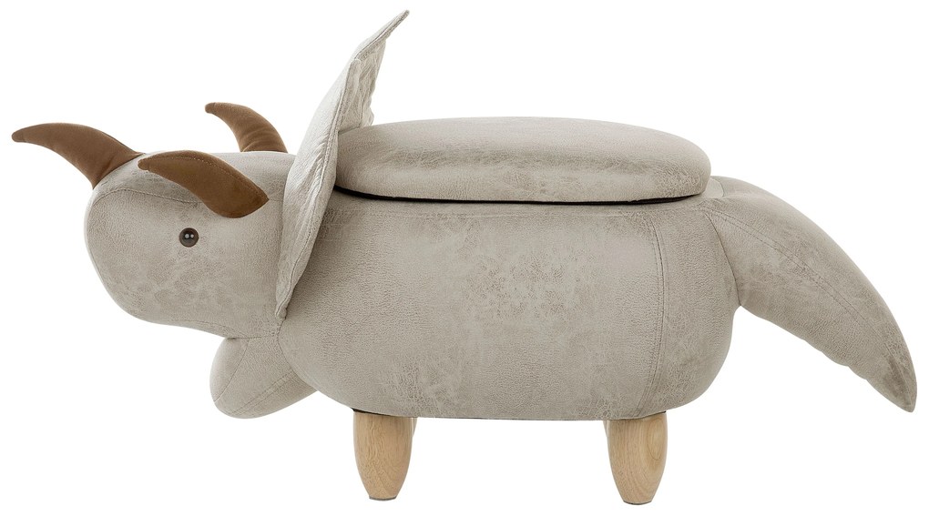 Pouf contenitore in tessuto grigio chiaro TRICERATOPS Beliani