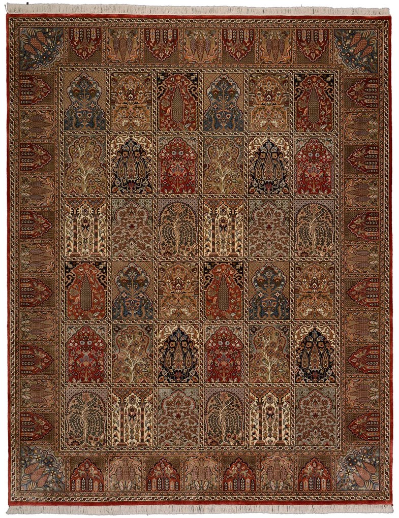 Ghom Tappeto 200 x 250 Beige (Indian) Annodato A Mano