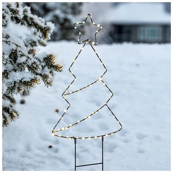 Solight 1V290 - Decorazione natalizia da esterno LED 85xLED/3xAA IP44, luce calda, alberello