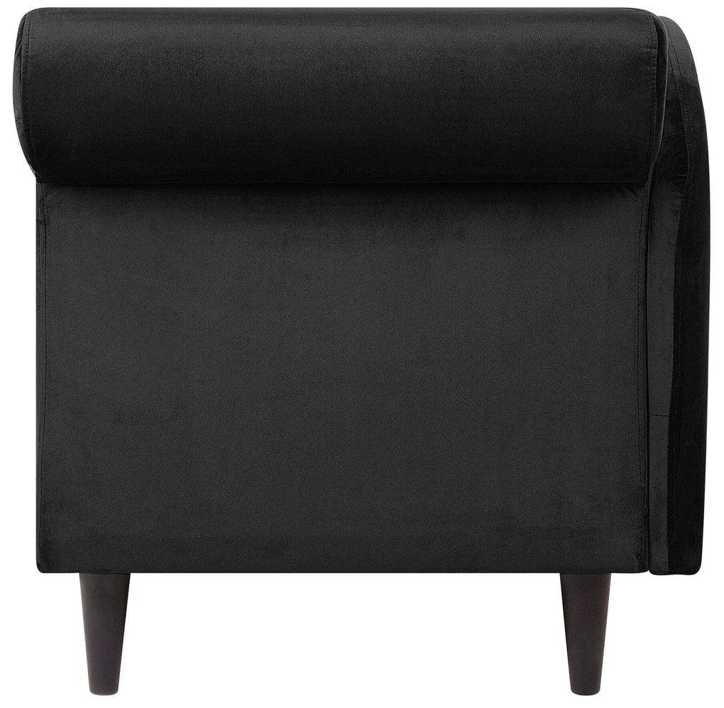 Chaise longue in velluto nero versione destra LUIRO Beliani