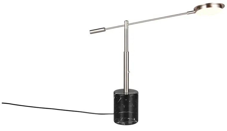 Lampada da tavolo LED nera e argentata (altezza totale 65 cm) Fiore – Trio Select