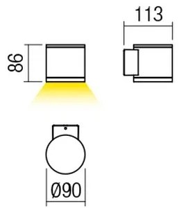 Redo 9594 - Applique da esterno LED ETA LED/6W/230V 3000K IP54 antracite