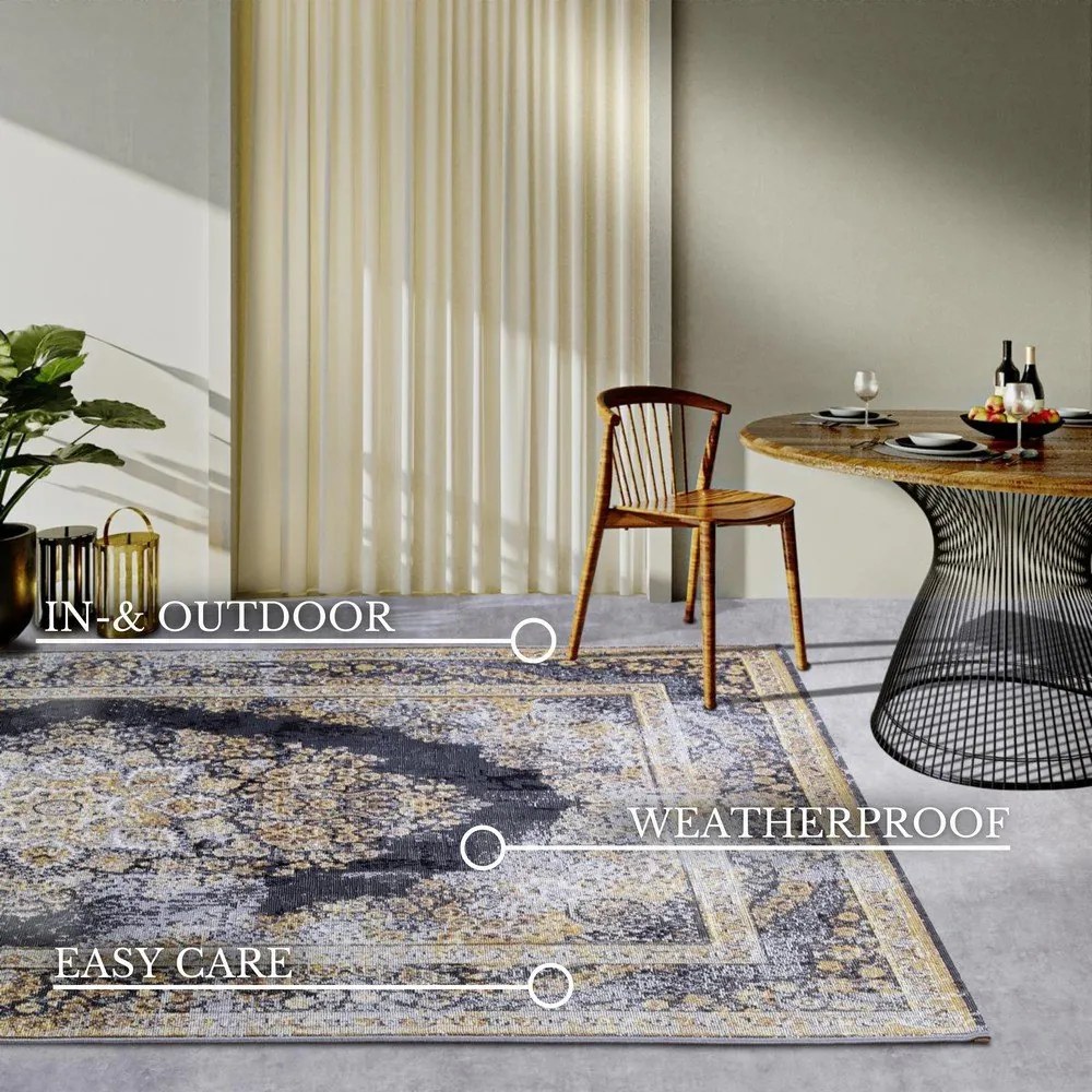 Tappeto per esterni antracite e oro 200x285 cm Martha - Villeroy&amp;Boch