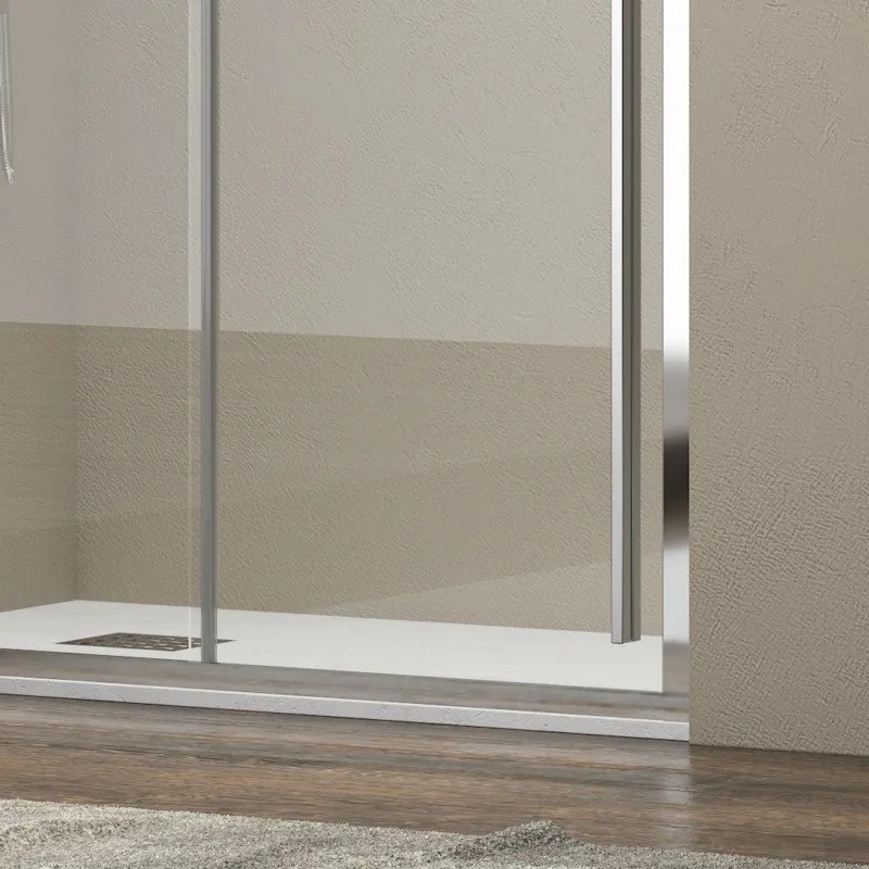 Kamalu - Porta doccia nicchia 150cm scorrevole vetro 8mm altezza 200h | KEL4000