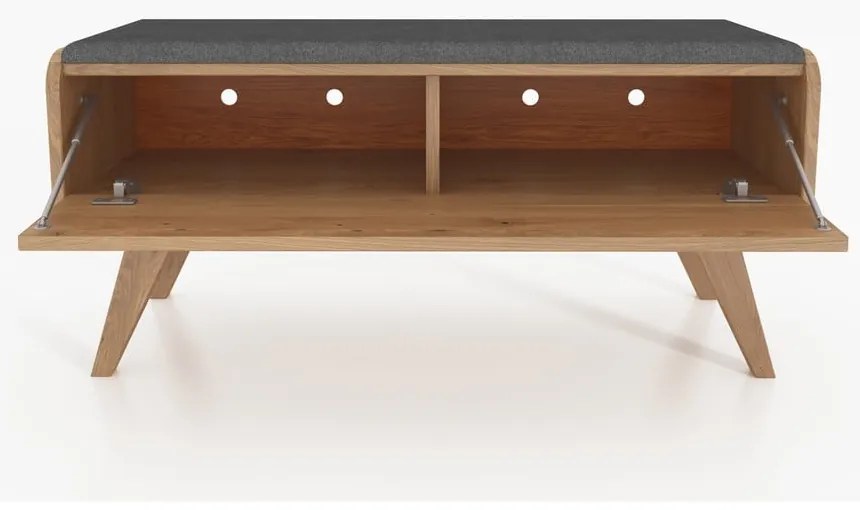 Panca portaoggetti in rovere con seduta blu Retro - The Beds