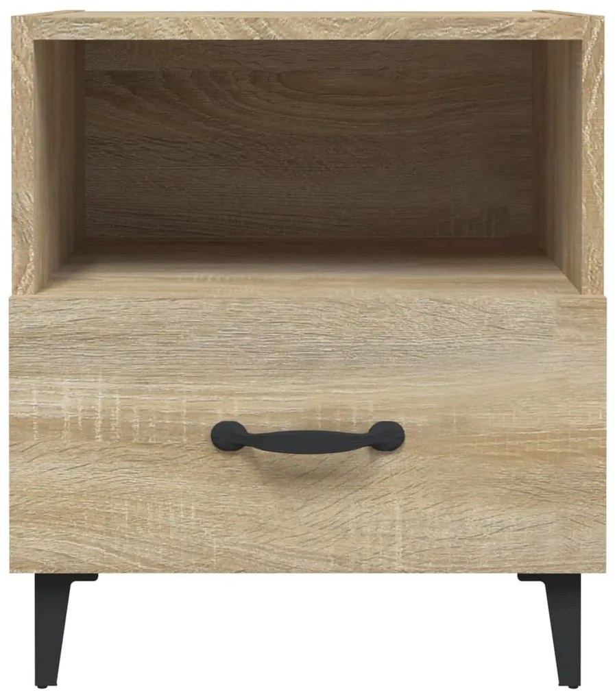 Comodini 2 pz rovere sonoma in legno multistrato