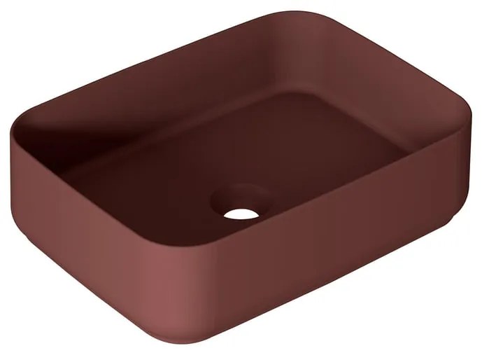 Lavabo da appoggio Kyoto rettangolare in ceramica L 50 x H 12 x P 36 cm rosso